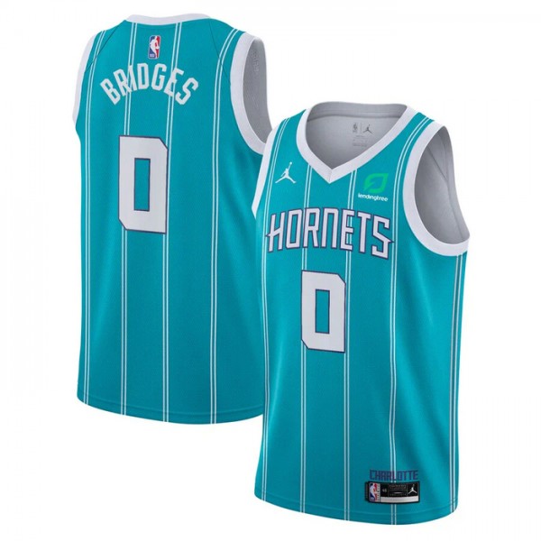Charlotte Hornets Trikot Miles Bridges 0 Jordan 2022-23 Icon Edition Teal Swingman - Herren